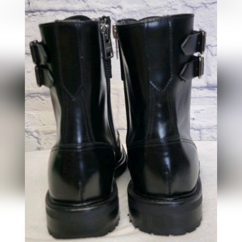 All Saints Women's Brigade All Leather Black Combat Boots Size 6 NWOT - Picture 7 of 13